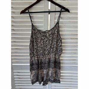 Angie | Floral Paisley Patterned Criss Cross Back Romper